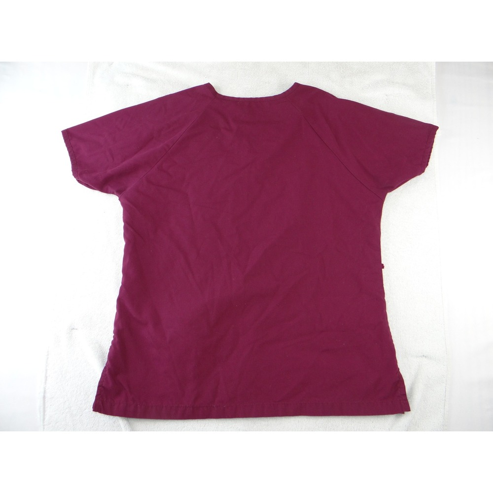 Butter-Soft‎ Womens Scrub Set Burgundy V-Neck Top Elastic Waist Pants Size Small - Picture 6 of 16
